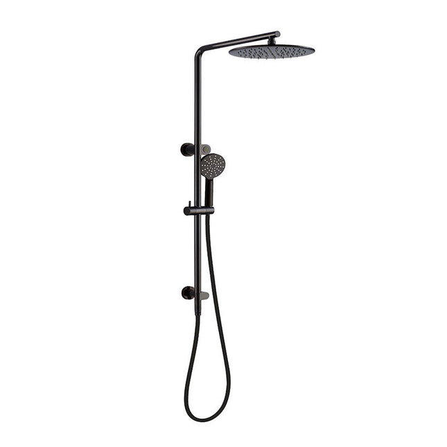 Ania Round Multifunction Sliding Shower Rail with Overhead Rain Shower