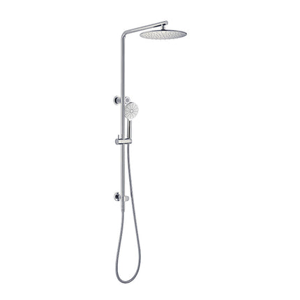 Ania Round Multifunction Sliding Shower Rail with Overhead Rain Shower