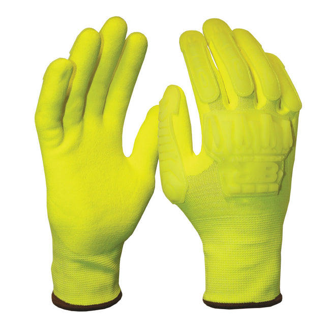 Blue Rapta Glove Force X5 HiVis Yellow