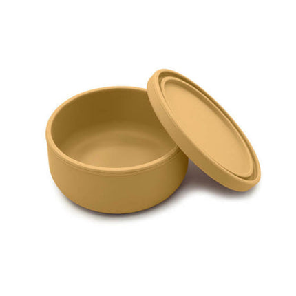 Peekabee Silicone Baby Suction Bowls Yellow and Brown 2 PCS