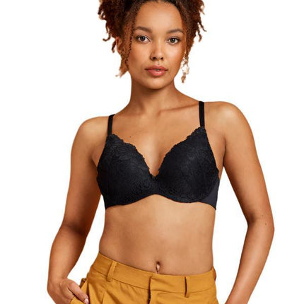 Kayser Be Real Lace Push Up Bra - Black - OhYouLuckyDuck.com.au
