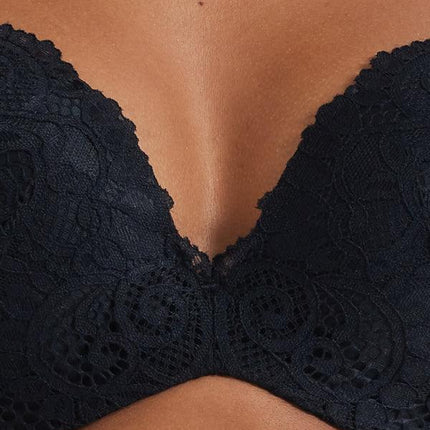 Kayser Be Real Lace Push Up Bra - Black - OhYouLuckyDuck.com.au
