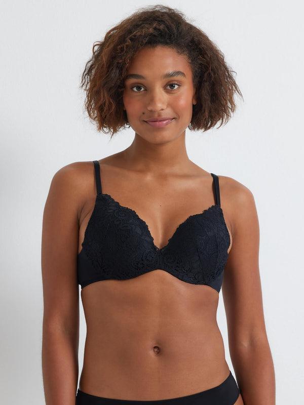 Kayser Be Real Lace Push Up Bra - Black - OhYouLuckyDuck.com.au