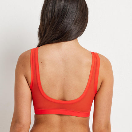 Kayser Be You Mesh Scoop Crop - Flame - OhYouLuckyDuck.com.au