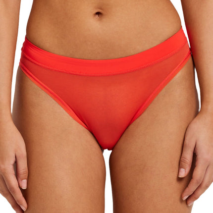 Kayser Be You High Cut Mesh Brief - Flame - OhYouLuckyDuck.com.au