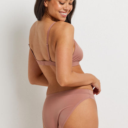 Kayser Be You High Cut Mesh Brief - Dessert Dust - OhYouLuckyDuck.com.au
