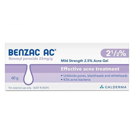 Benzac Ac 2.5% Acne Gel 60g - OhYouLuckyDuck.com.au