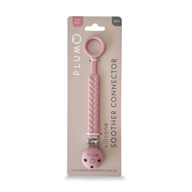 Plum Silicone Soother Connector Clip