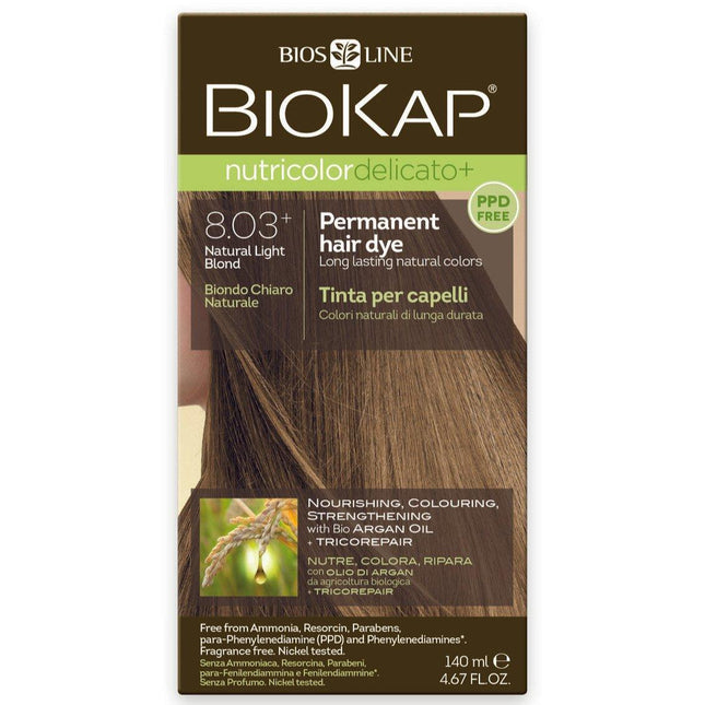 Biokap Delicato 8.03 Natural Light Blond Gentle Dye 140mL - OhYouLuckyDuck.com.au