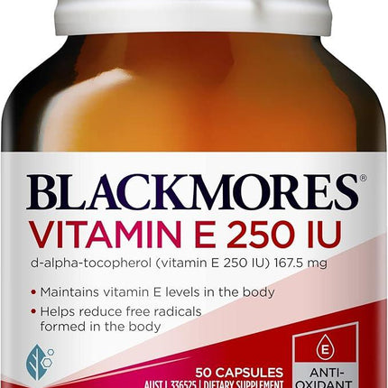 Blackmores E 250IU 50 Capsules