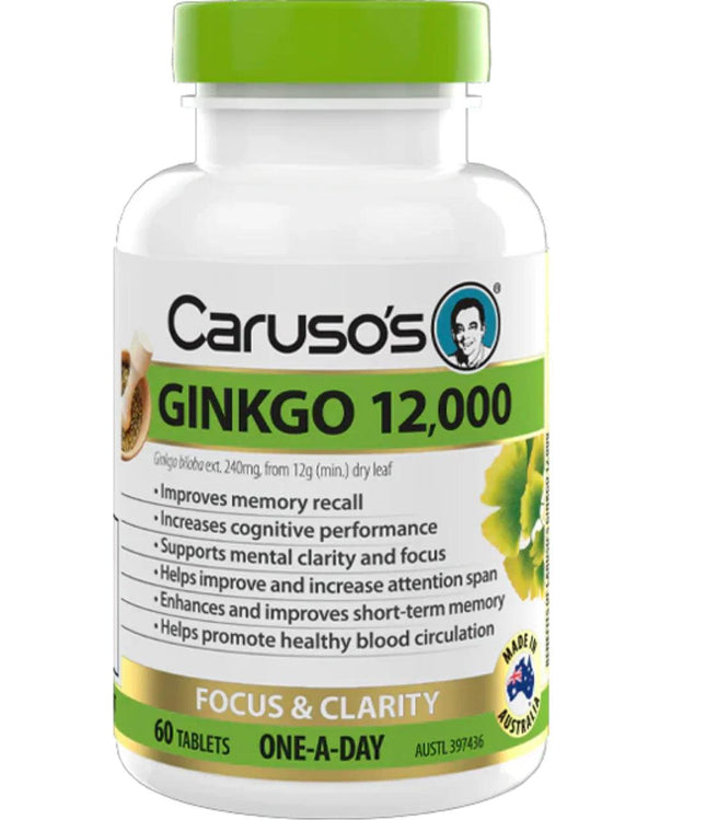 Caruso's Ginkgo 12,000 Tab 60 - OhYouLuckyDuck.com.au