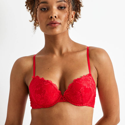 Kayser Brazilian Push Up Bra - Red - OhYouLuckyDuck.com.au