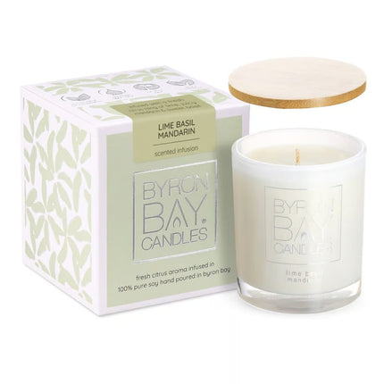 Byron Bay Candles Lime Basil and Mandarin Pure Soy Candle 30 Hour