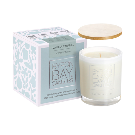 Byron Bay Candles Vanilla Caramel 30 Hour Pure Soy Candle 160g