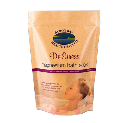 Byron Bay - De-Stress Magnesium Bath Soak Relax Muscles With Himalayan Salt 600g - OhYouLuckyDuck.com.au