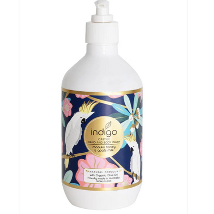 Indigo Organic Hand & Body Wash Manuka Honey & Goats Milk 500ML
