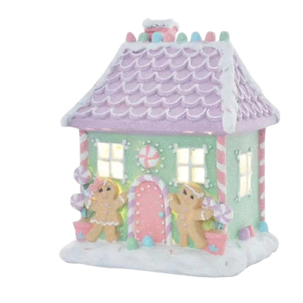 Pastel Fairy Floss LED Gingerbread House Small
