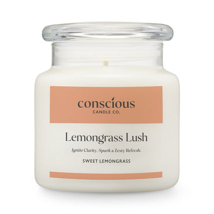 Conscious Candles Lemongrass Lush Scented Soy Candle 510G
