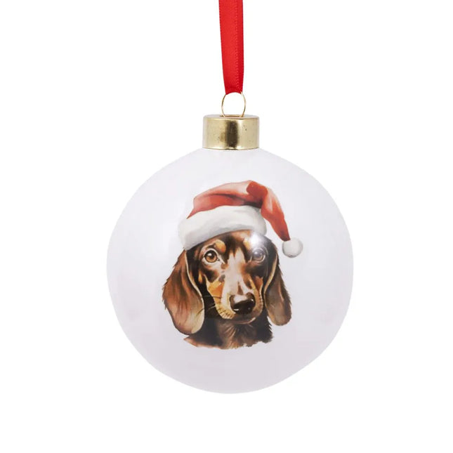 Splosh Xmas 25 Dachshund Round Bauble