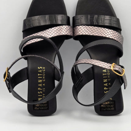 Hispanitas CHV21130 Black And Silver Heeled Sandal
