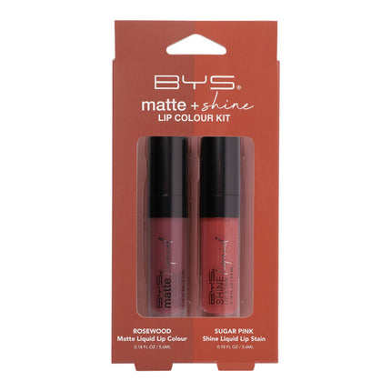 BYS Matte and Shine Lip Kit with Lip Liner Matte Lipstick and Lip Gloss 1g / 6mL