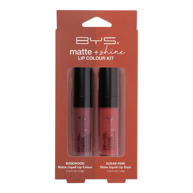 BYS Matte and Shine Lip Kit with Lip Liner Matte Lipstick and Lip Gloss 1g / 6mL
