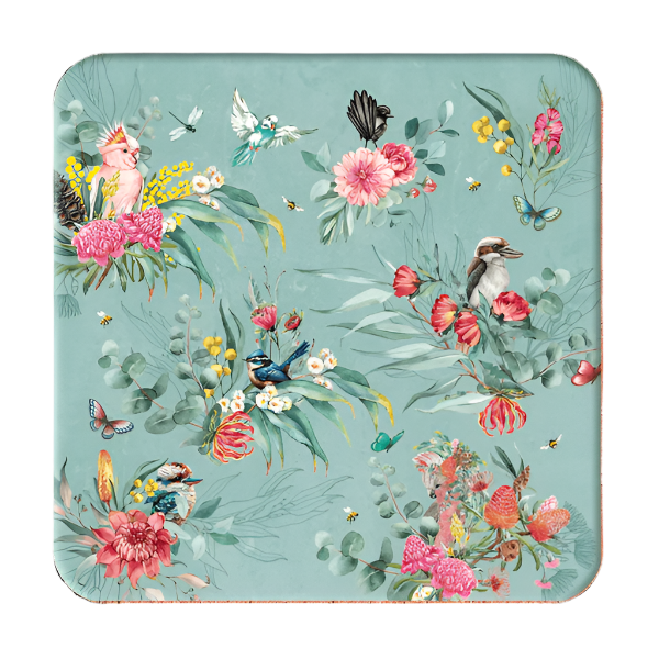 Lisa Pollock - Set of 6 Coasters - Native Flora and Fauna 10 x 10cm