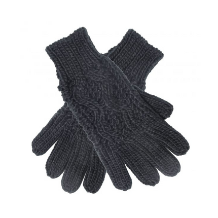 Wicked Sista Pattern Knitted Gloves Black