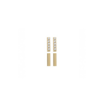 Adnohr Sensation Plain And Cz Bar Set Gp 16016