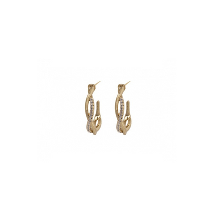 Adnohr Sensation Twisted Cz Hoop Gp 15991