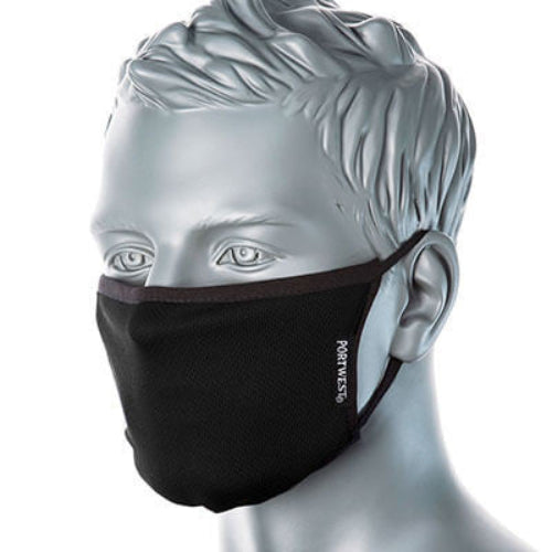 Portwest CV33 3 Ply Anti Microbial Reusable Fabric Face Mask