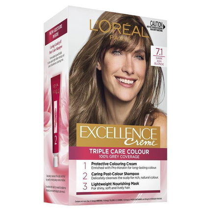 LOrÃ©al Paris Excellence CrÃ¨me Permanent Hair Colour 7.1 Dark Ash Blonde