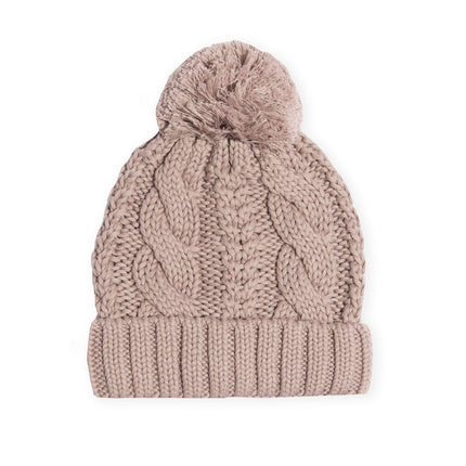 Foote Street Childrens Cable Beanie With Pom Pom English Rose Small Medium
