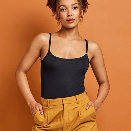 Kayser Clean Cut Modal Bodysuit - Black - OhYouLuckyDuck.com.au