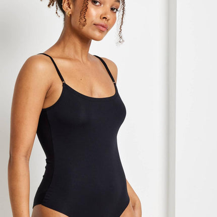 Kayser Clean Cut Modal Bodysuit - Black - OhYouLuckyDuck.com.au
