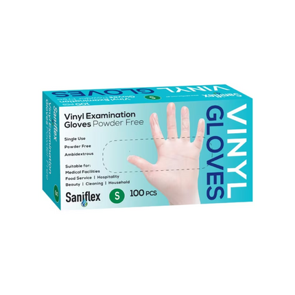 Vinyl Disposable Powder Free Glove Small 100 Pack Clear