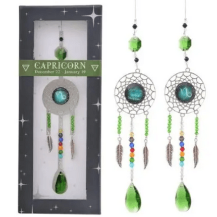 Crystal Zodiac Suncatcher/Dreamcatcher - Capricorn