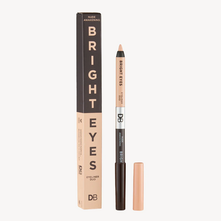 DB Cosmetics Bright Eyes Pencil Duo Nude Awake - OhYouLuckyDuck.com.au