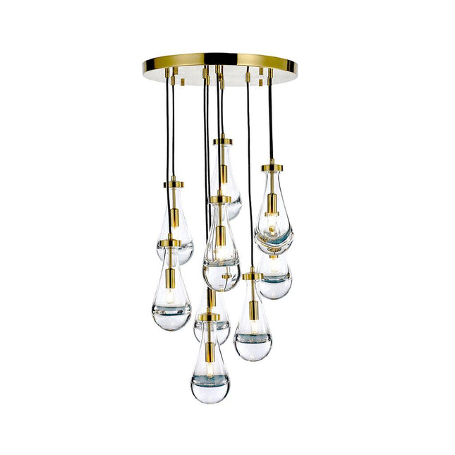 Rayne Collection - Round Cluster - W:50cm H:100cm- Brass Chandelier - OhYouLuckyDuck.com.au