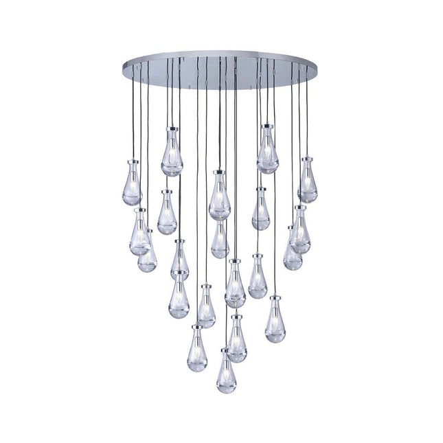 Rayne Collection - Round Cluster - W: 120cm H: 200cm - Chrome Chandelier - OhYouLuckyDuck.com.au