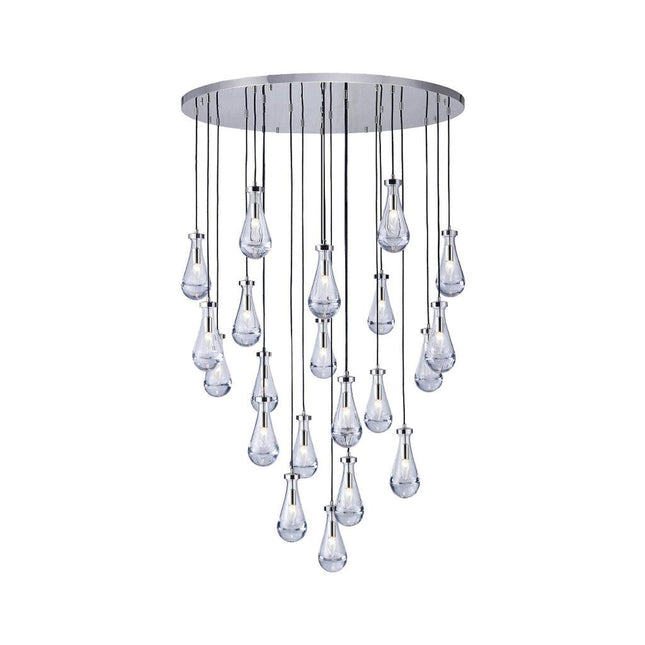 Rayne Collection - Round Cluster - W: 120cm H: 200cm - Polished Nickel Chandelier - OhYouLuckyDuck.com.au