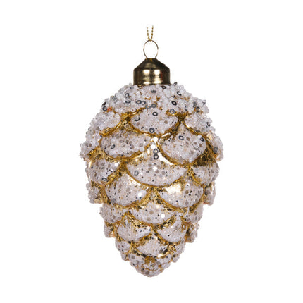 Holly and Ivy Gold Glitter Pinecones Decorative Pack
