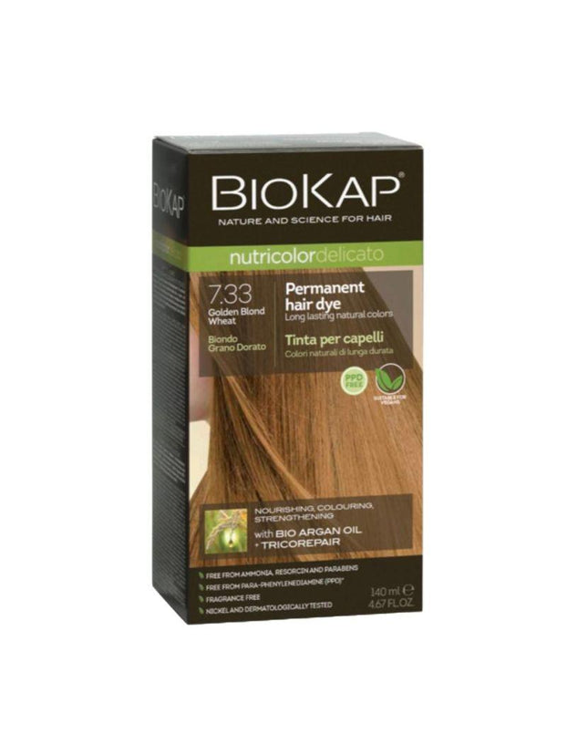 Biokap Delicato 7.33 Golden Blond Wheat Gentle Dye 140 ml - OhYouLuckyDuck.com.au