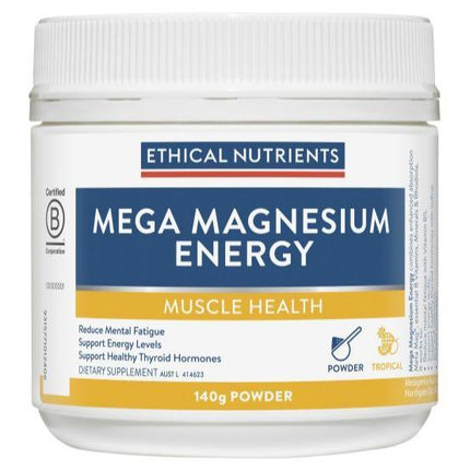 Ethical Nutrients Mega Magnesium Energy 140g - OhYouLuckyDuck.com.au