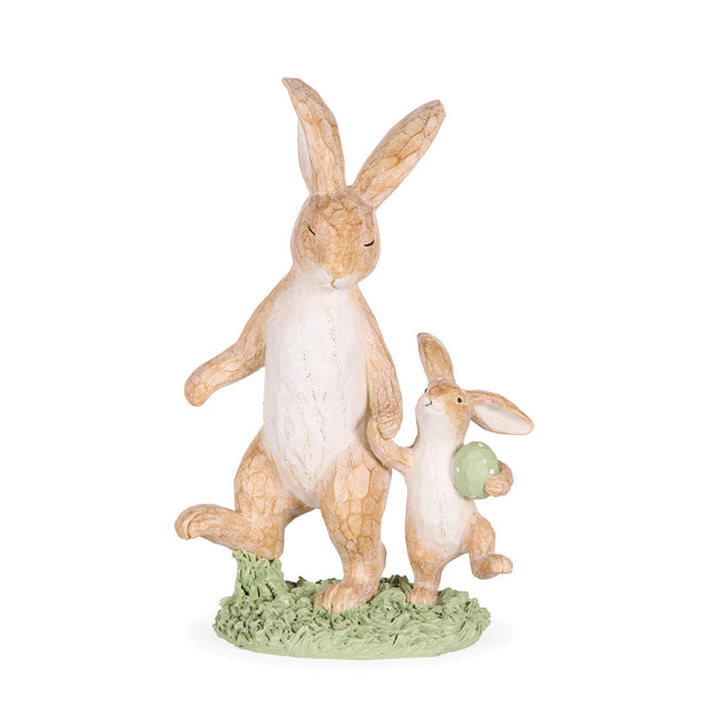 Holly And Ivy Rustic Etched Bunnies Wandering