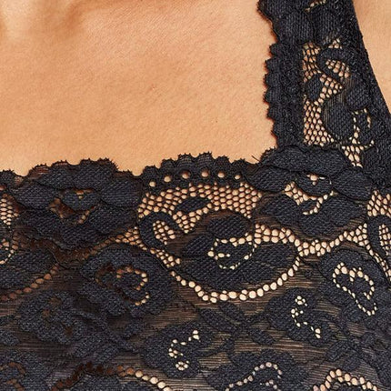 Kayser Daily Essentials Cotton & Heritage Lace Cami (465) - Black - OhYouLuckyDuck.com.au