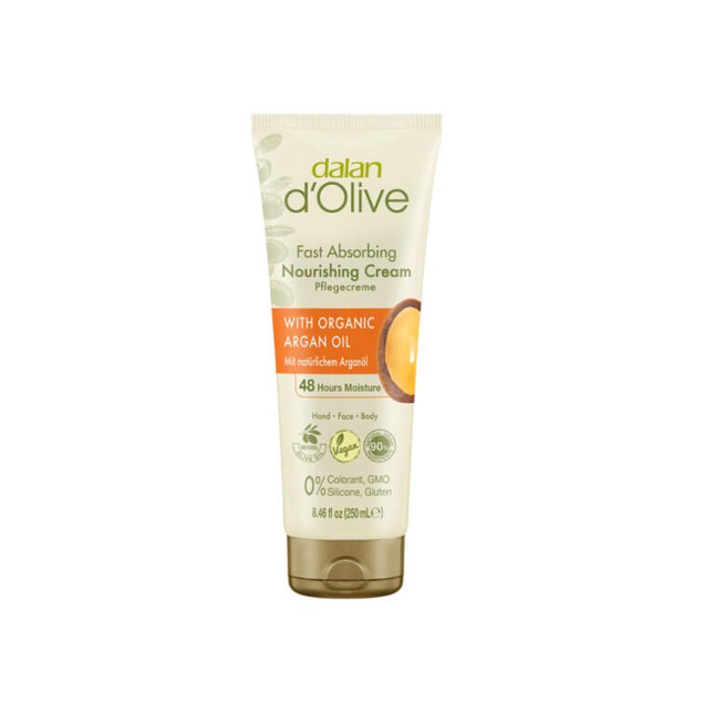 Dalan Vegan Hand and Body Cream with Olive Oil and Organic Argan Oil 250ML