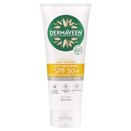 DermaVeen Daily Nourish Body Moisturiser SPF 50+ 200g - OhYouLuckyDuck.com.au