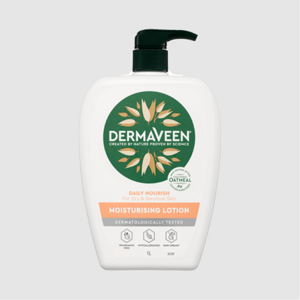 DermaVeen Daily Nourish Moisturising Lotion 1L - OhYouLuckyDuck.com.au
