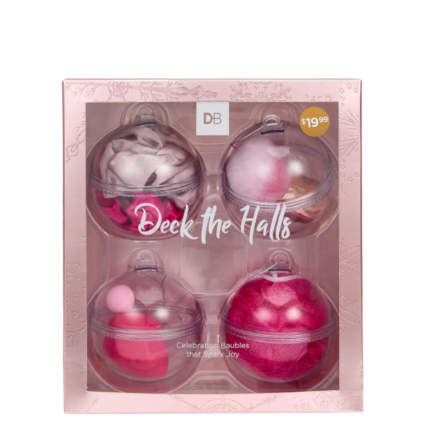 Designer Brands Deck The Halls Celebration Baubles 4 pack - OhYouLuckyDuck.com.au